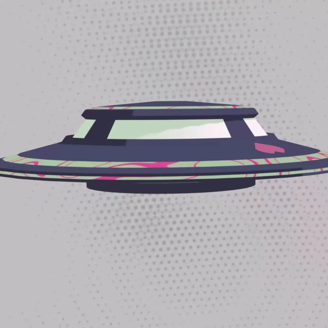 a low poly 3D model of a flying saucer